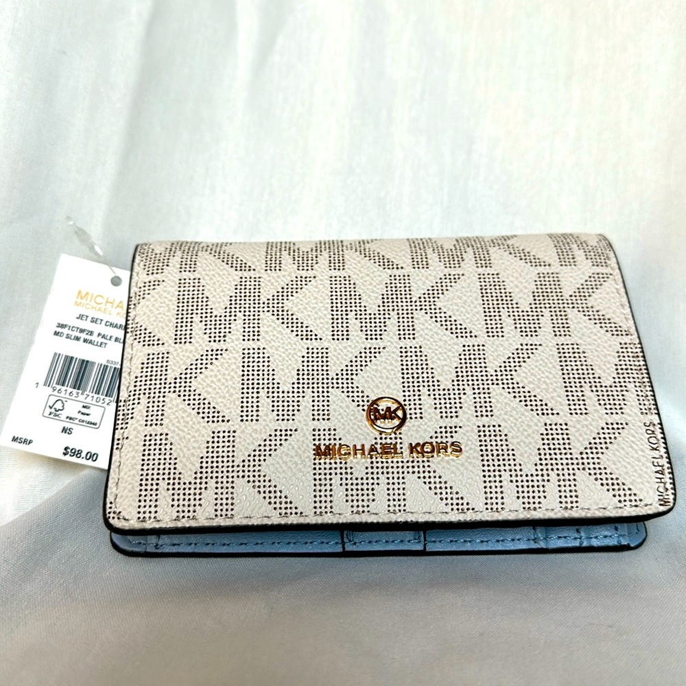 NWT Michael Kors Pale Blue Wallet